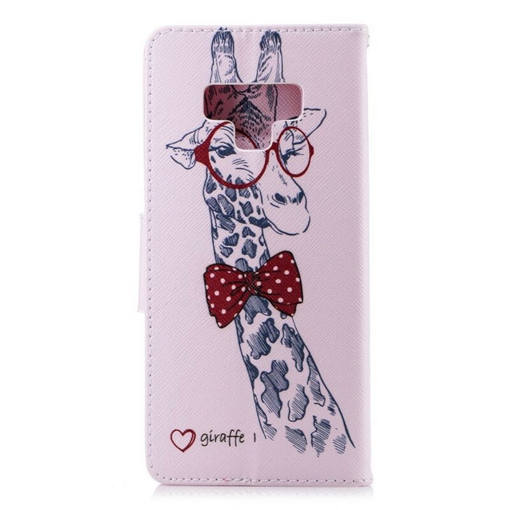 Flip Case Für Samsung Galaxy Note 9 Nerdige Giraffe