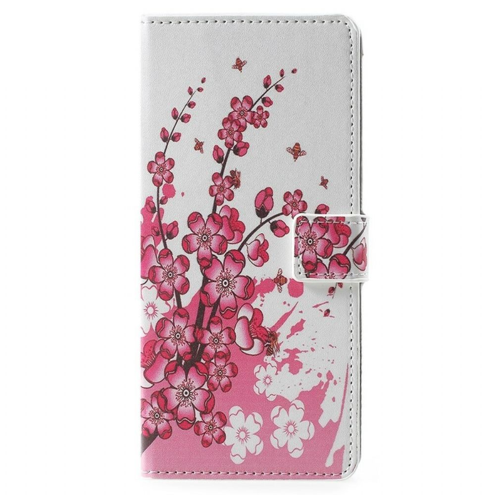 Flip Case Für Samsung Galaxy Note 9 Tropische Blumen