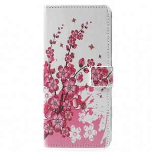 Flip Case Für Samsung Galaxy Note 9 Tropische Blumen