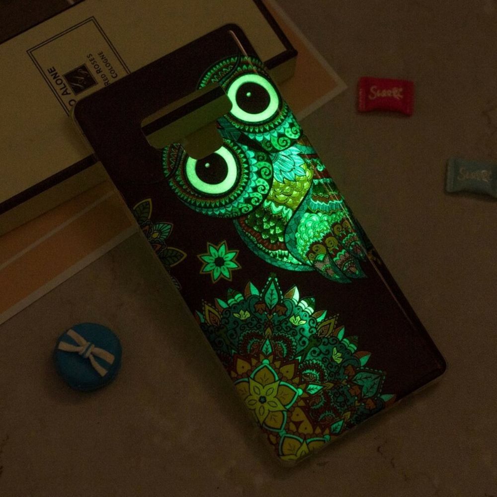 Handyhülle Für Samsung Galaxy Note 9 Fluoreszierendes Eulen-mandala