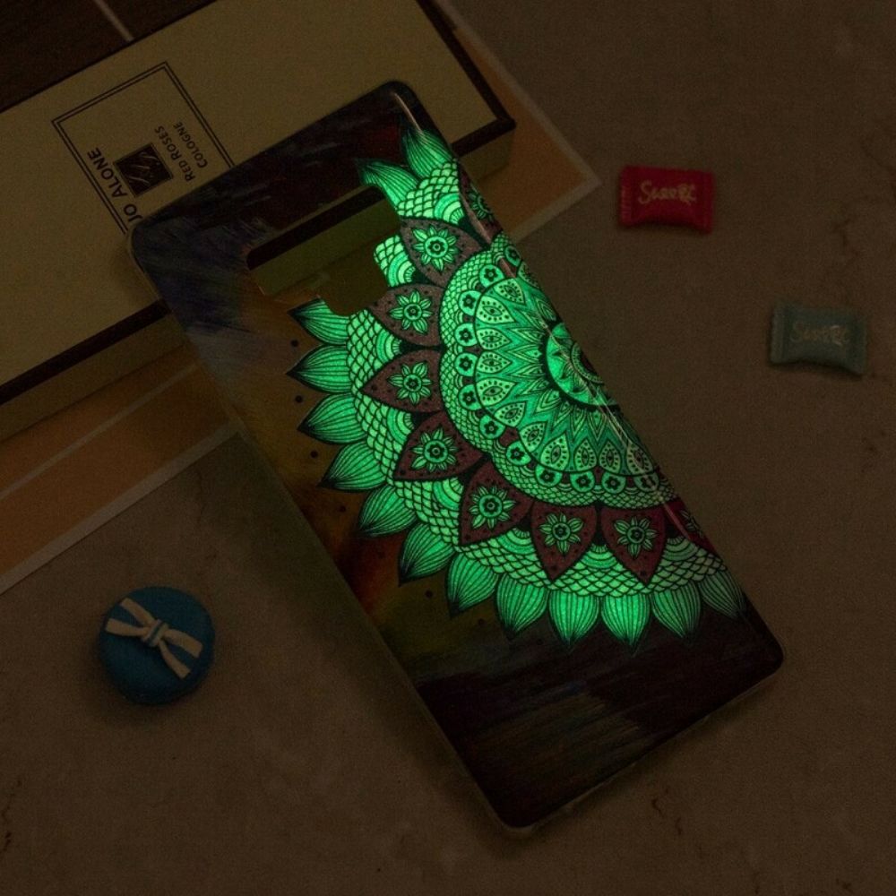 Hülle Für Samsung Galaxy Note 9 Fluoreszierende Mandala-eule