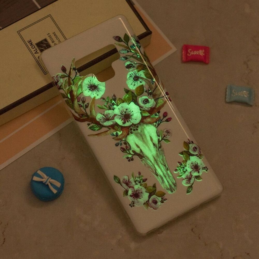 Hülle Für Samsung Galaxy Note 9 Fluoreszierender Blütenelch