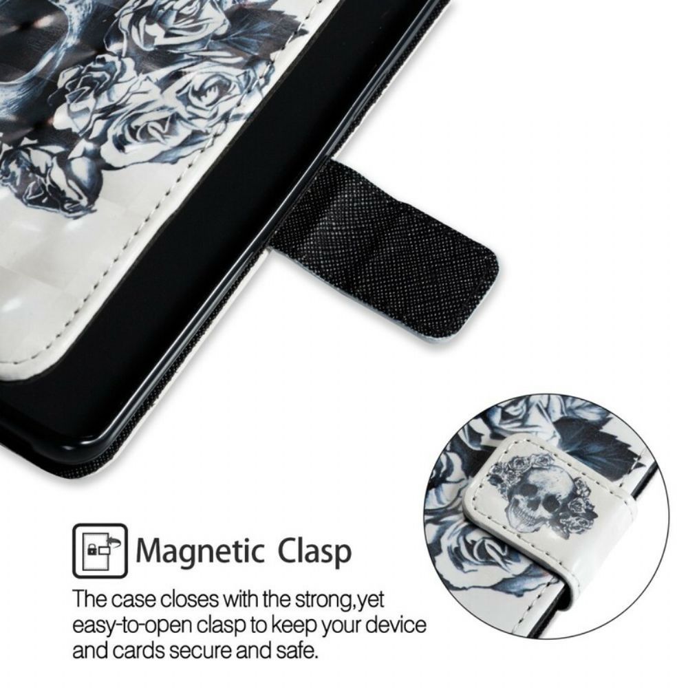 Flip Case Für Samsung Galaxy S9 3d Blumenschädel