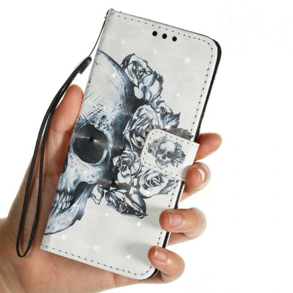 Flip Case Für Samsung Galaxy S9 3d Blumenschädel