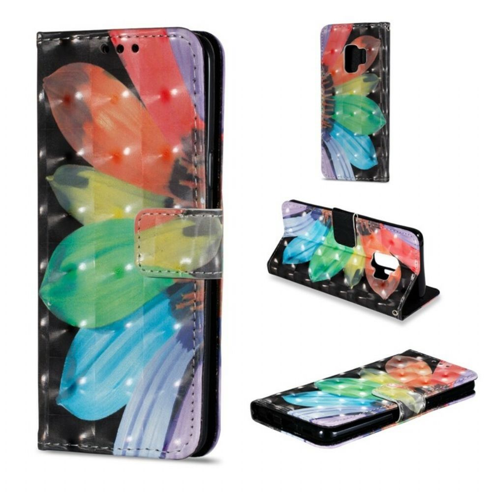 Flip Case Für Samsung Galaxy S9 Gemalte Blume