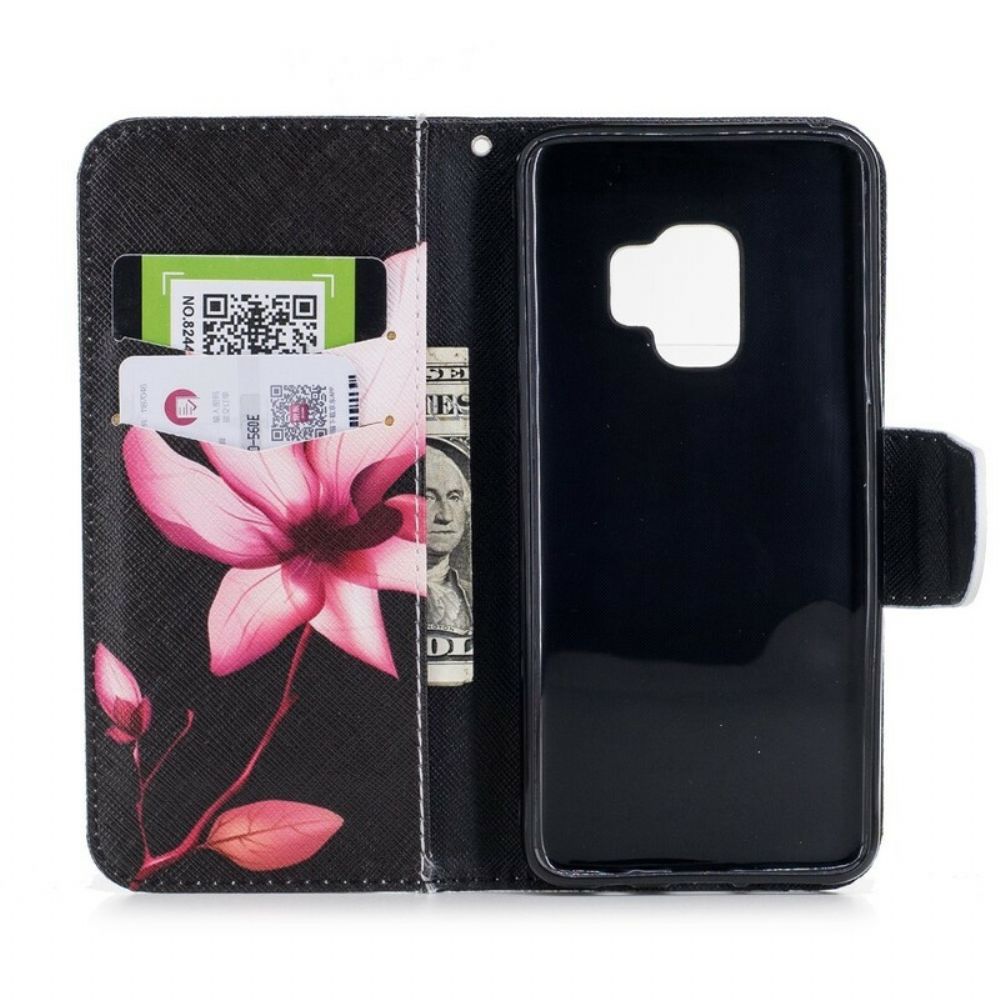 Flip Case Für Samsung Galaxy S9 Rosa Blume