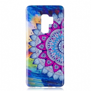 Handyhülle Für Samsung Galaxy S9 Fluoreszierendes Buntes Mandala