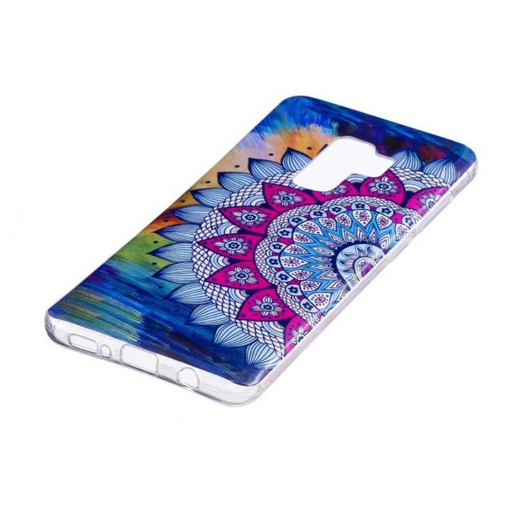 Handyhülle Für Samsung Galaxy S9 Fluoreszierendes Buntes Mandala