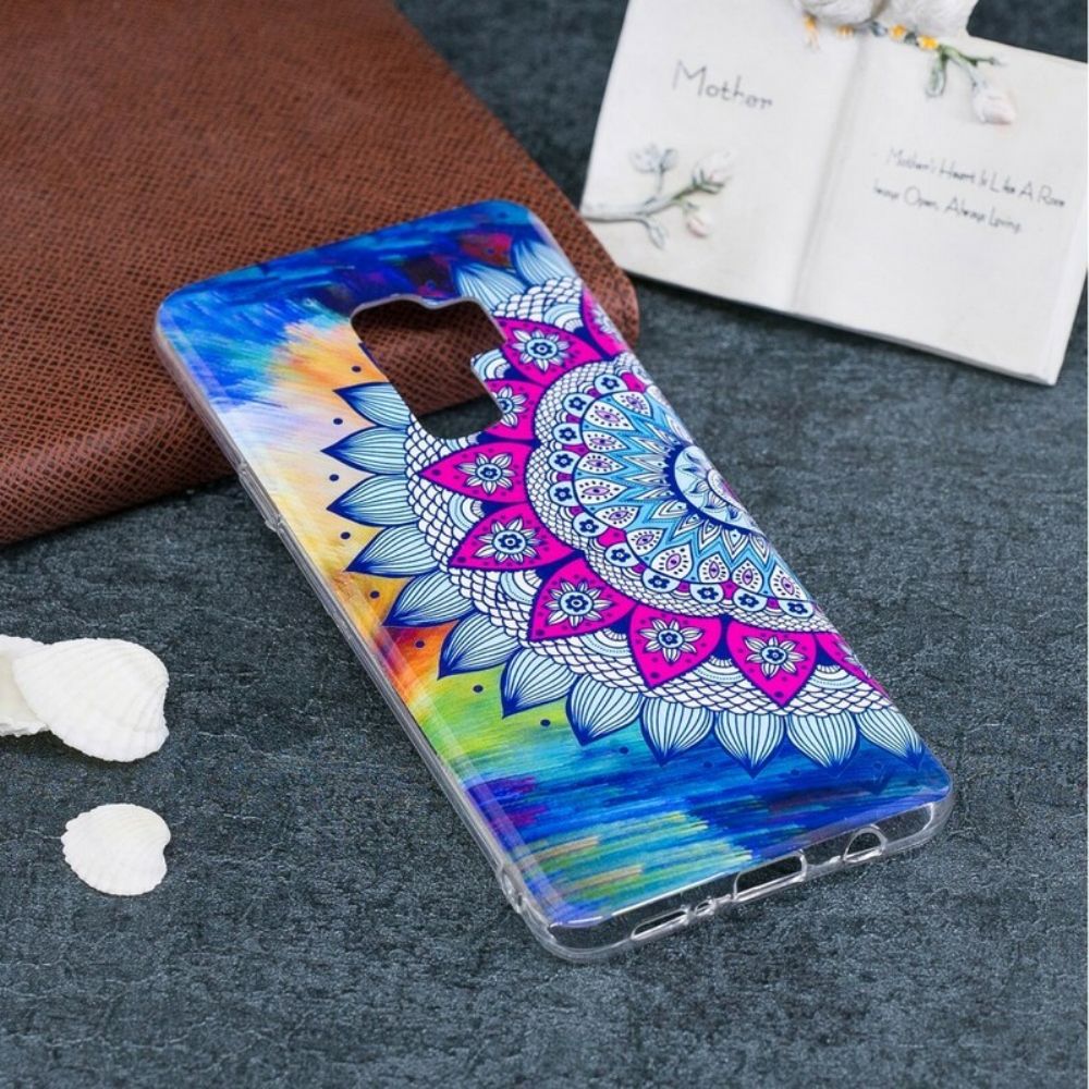 Handyhülle Für Samsung Galaxy S9 Fluoreszierendes Buntes Mandala