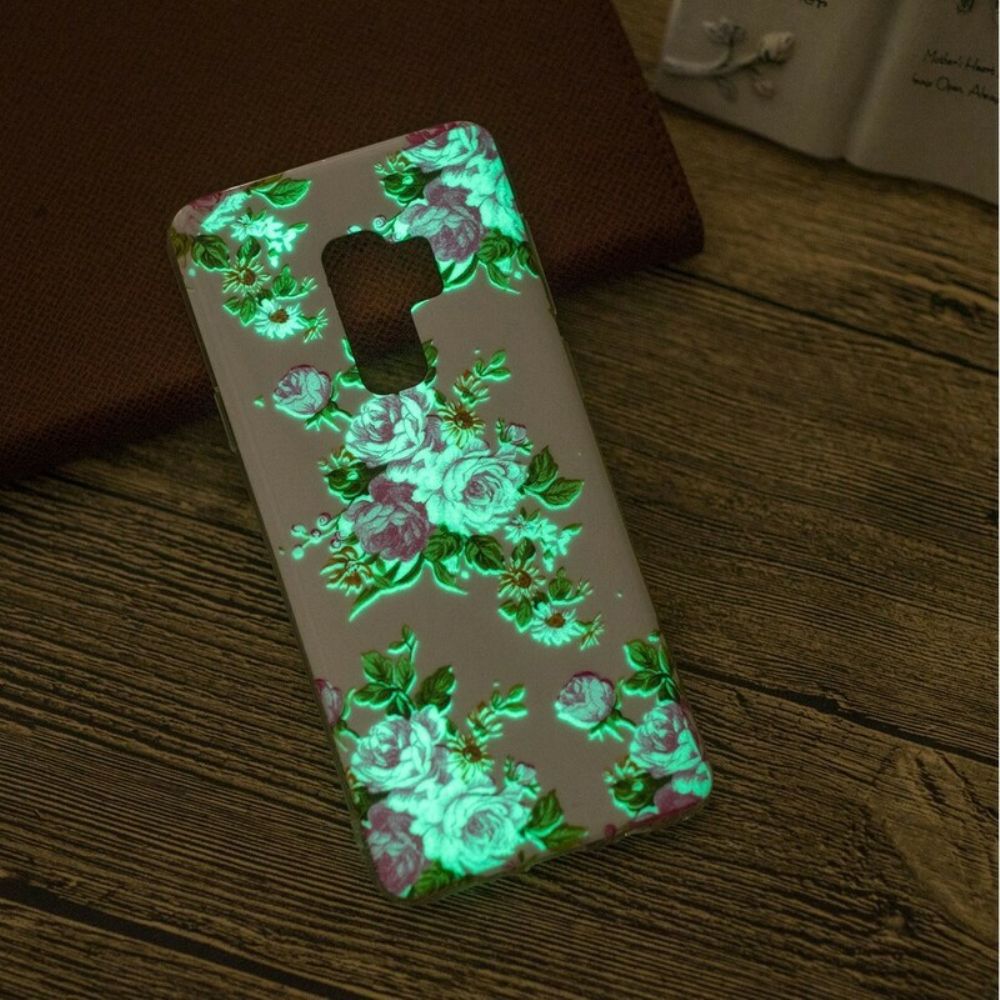 Hülle Für Samsung Galaxy S9 Fluoreszierende Freiheitsblumen