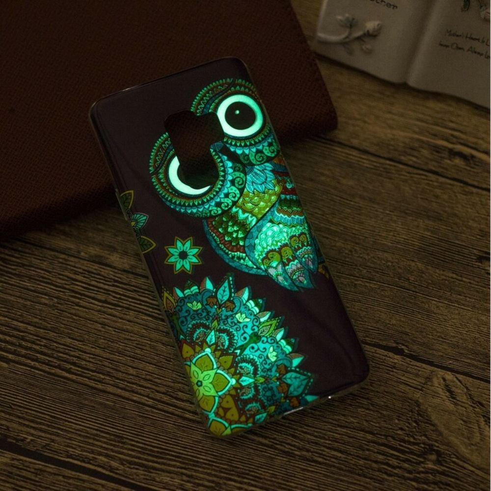 Hülle Für Samsung Galaxy S9 Fluoreszierendes Eulen-mandala