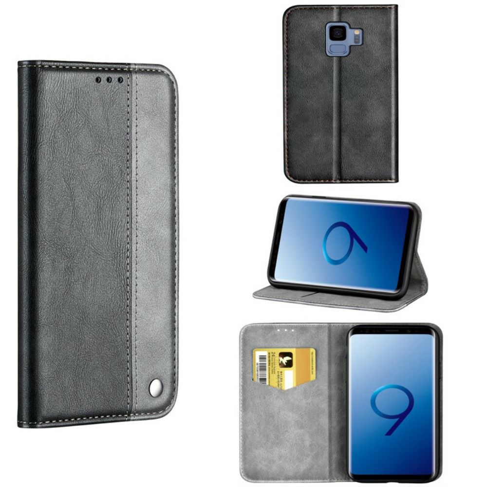 Schutzhülle Für Samsung Galaxy S9 Flip Case Zweifarbiger Ledereffekt