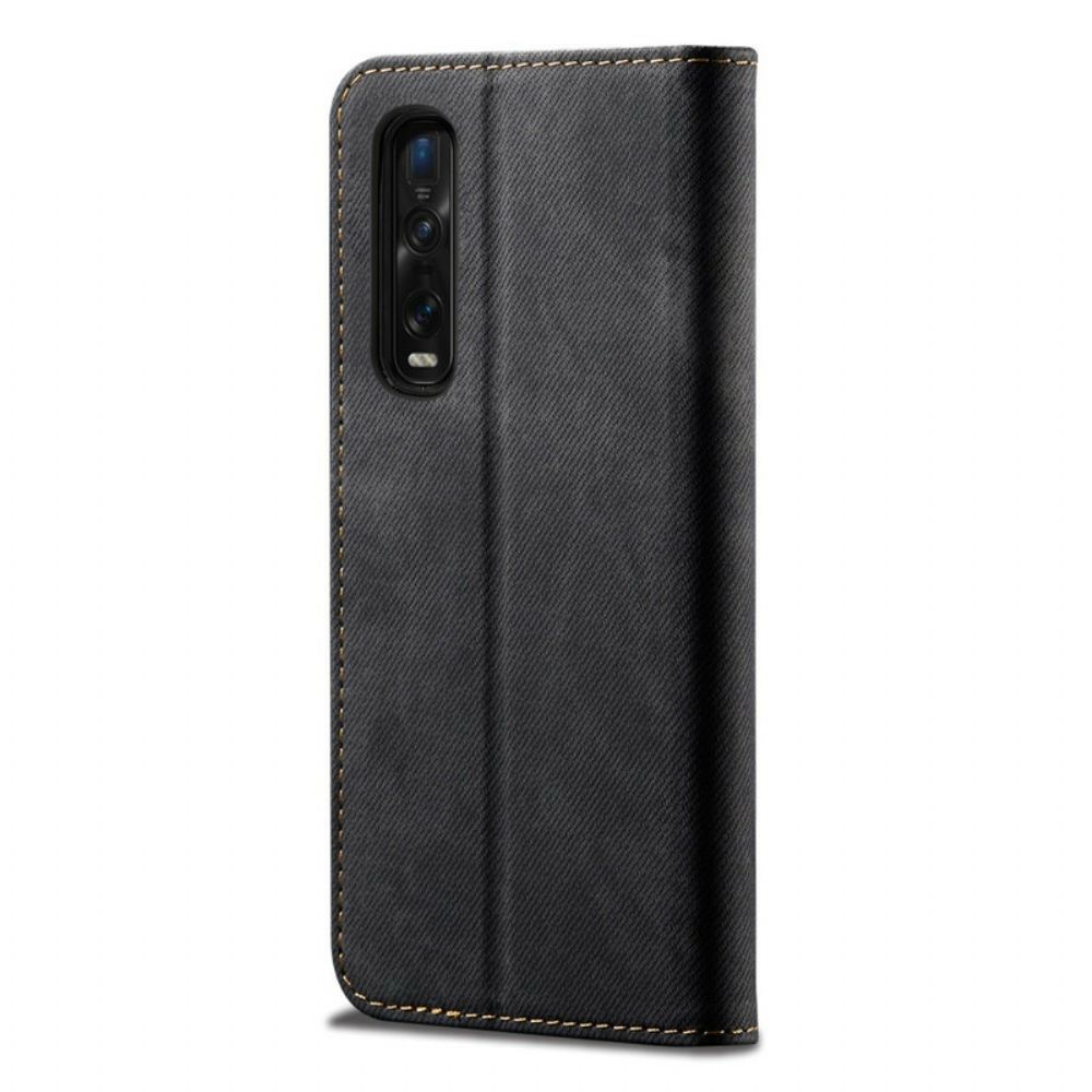 Schutzhülle Für Oppo Find X2 Pro Flip Case Jeans-textur Aus Lederimitat