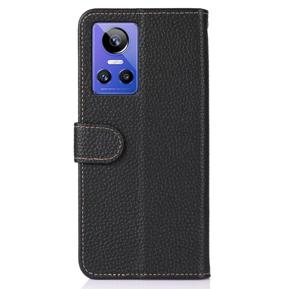 Flip Case Für Realme GT Neo 3 Litschi Khazneh Leder