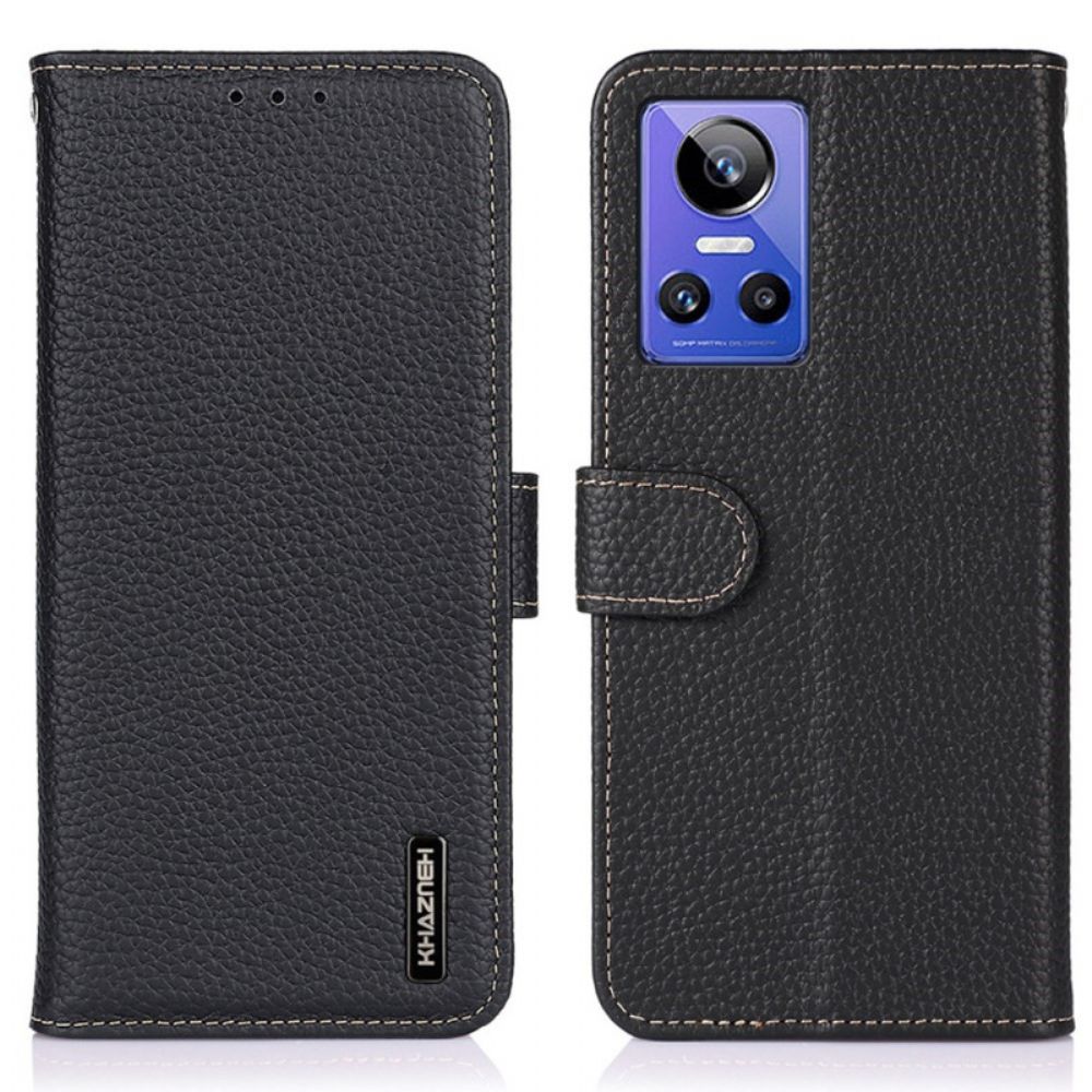 Flip Case Für Realme GT Neo 3 Litschi Khazneh Leder