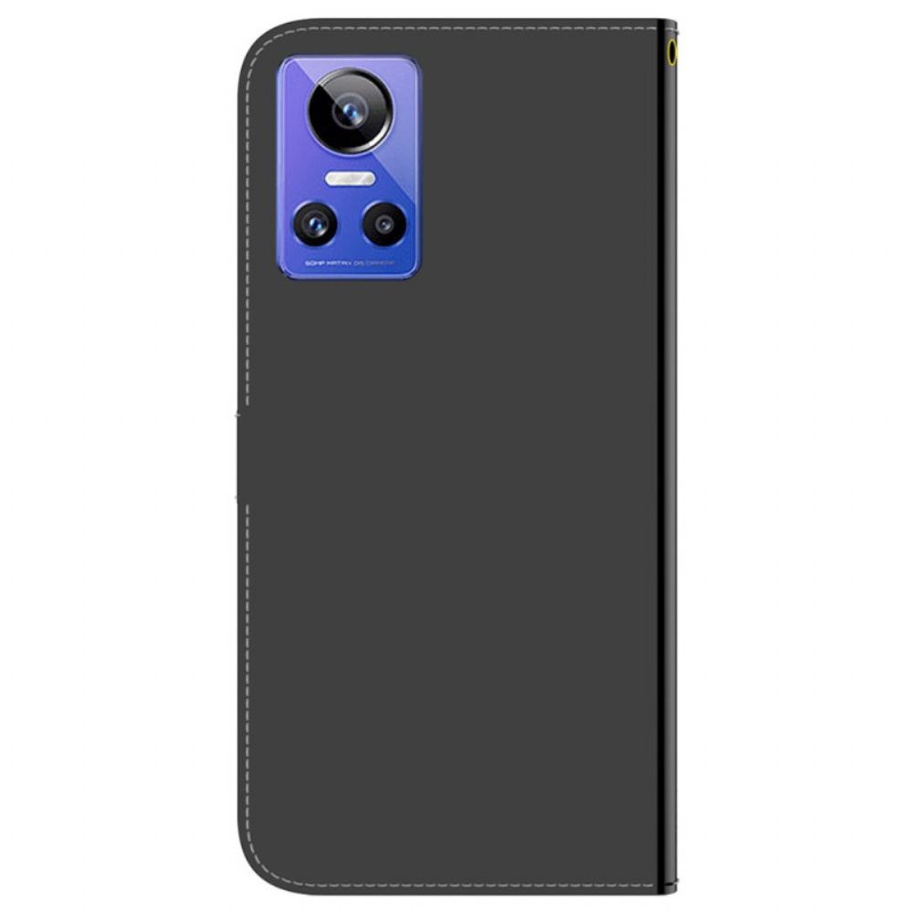 Flip Case Für Realme GT Neo 3 Mit Kordel Riemenspiegel