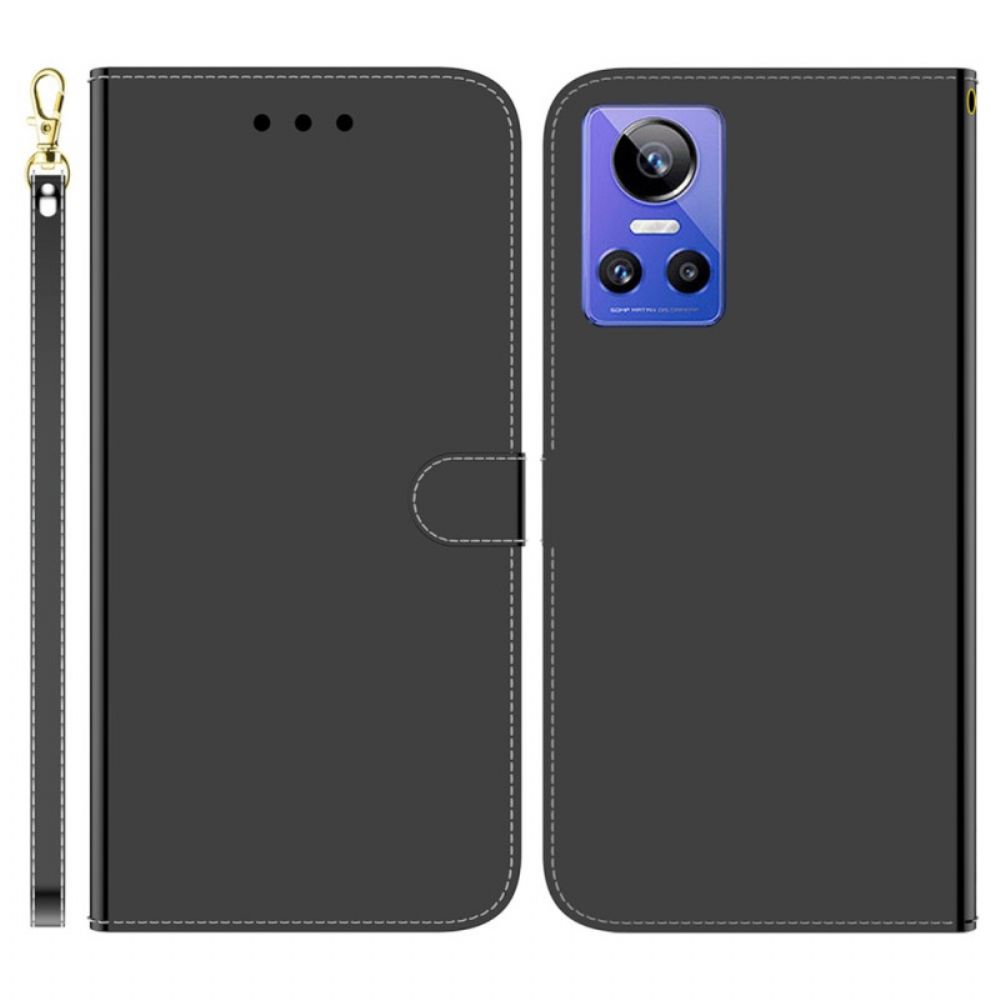 Flip Case Für Realme GT Neo 3 Mit Kordel Riemenspiegel