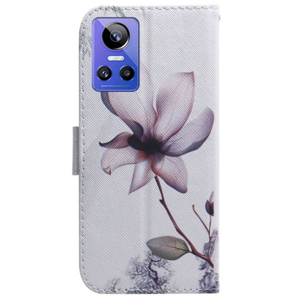 Flip Case Für Realme GT Neo 3 Vergängliche Blume