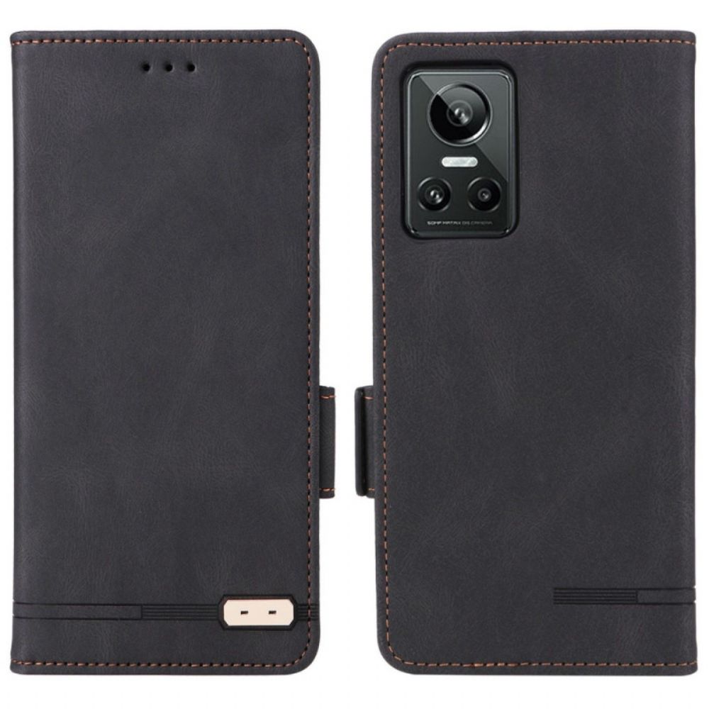 Flip Case Für Realme GT Neo 3 Woodiges Leder