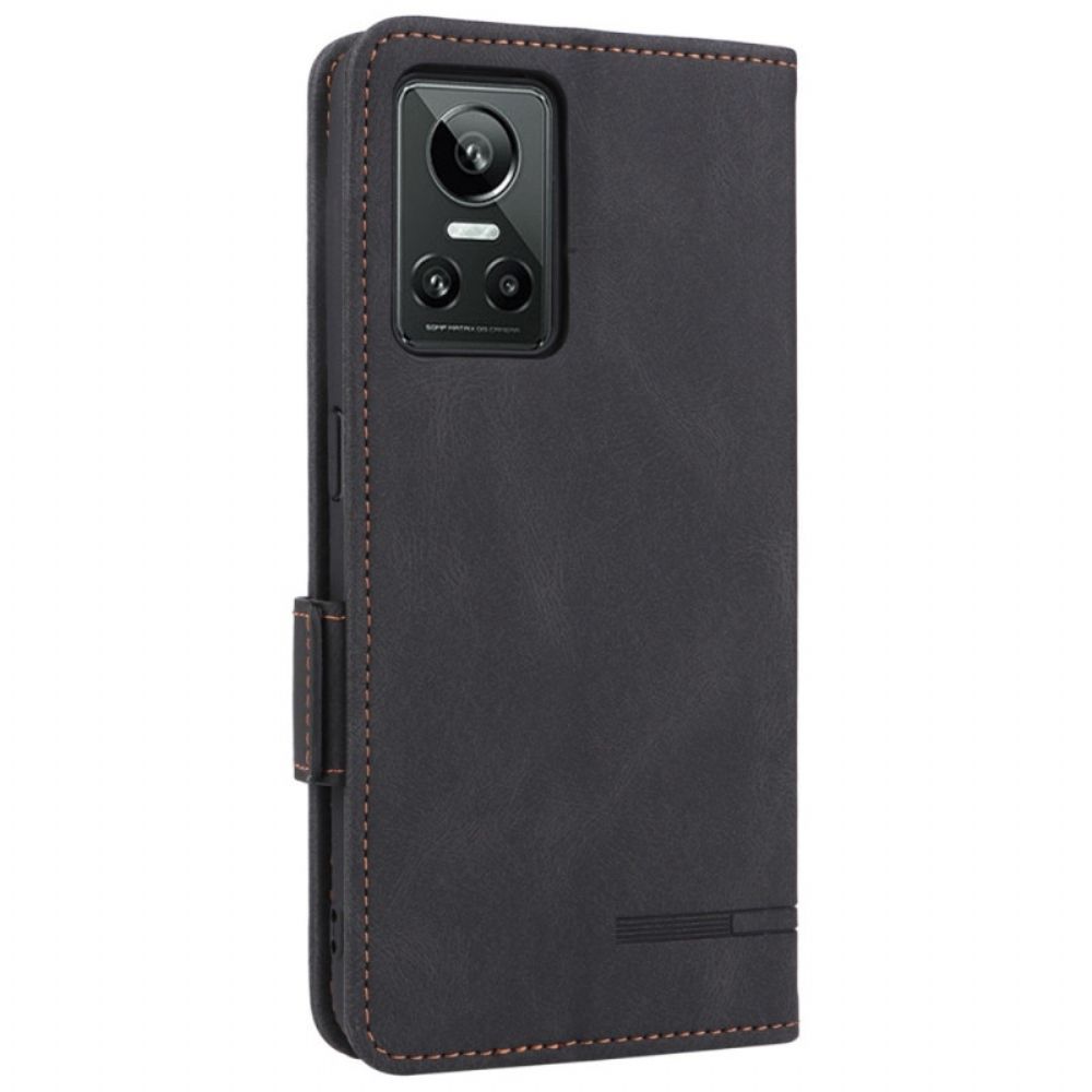 Flip Case Für Realme GT Neo 3 Woodiges Leder