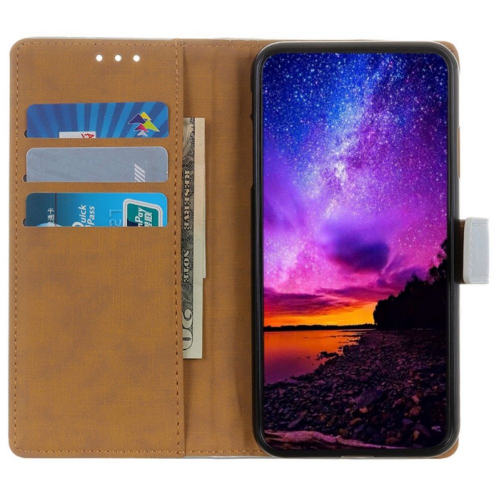 Flip Case Für Samsung Galaxy A03 Core Einfaches Kunstleder