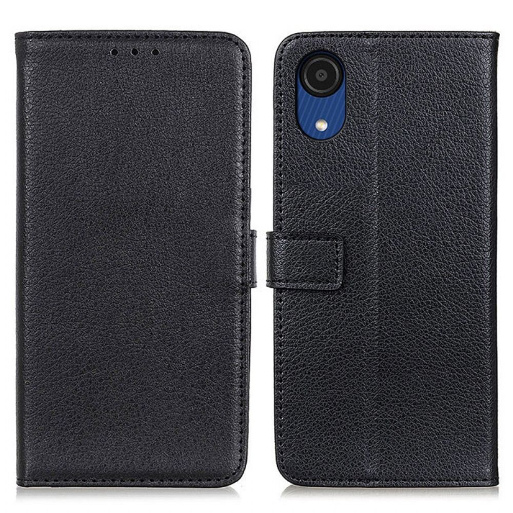 Flip Case Für Samsung Galaxy A03 Core Litchi Kunstleder