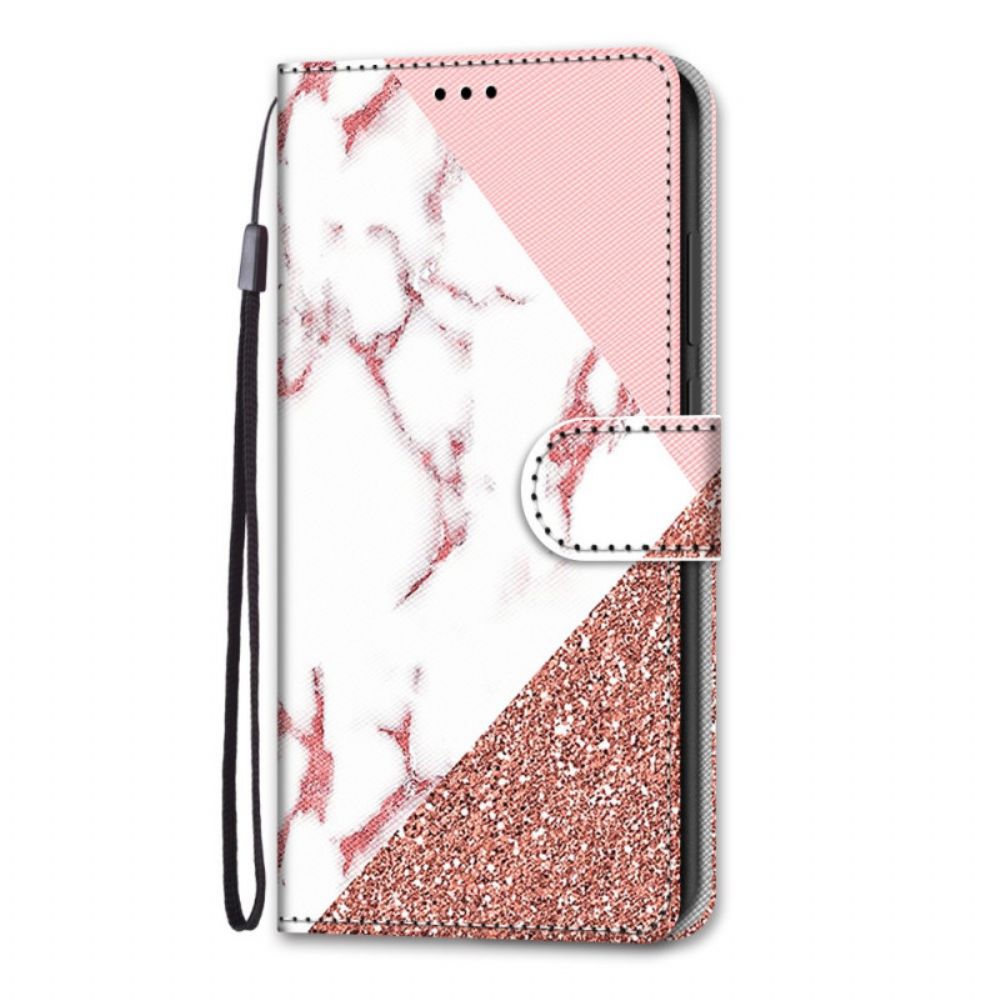 Flip Case Für Samsung Galaxy A03 Core Murmel- Und Glitzerdreieck