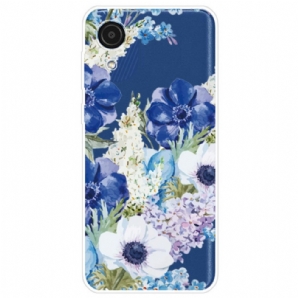 Hülle Für Samsung Galaxy A03 Core Aquarell Blaue Blumen