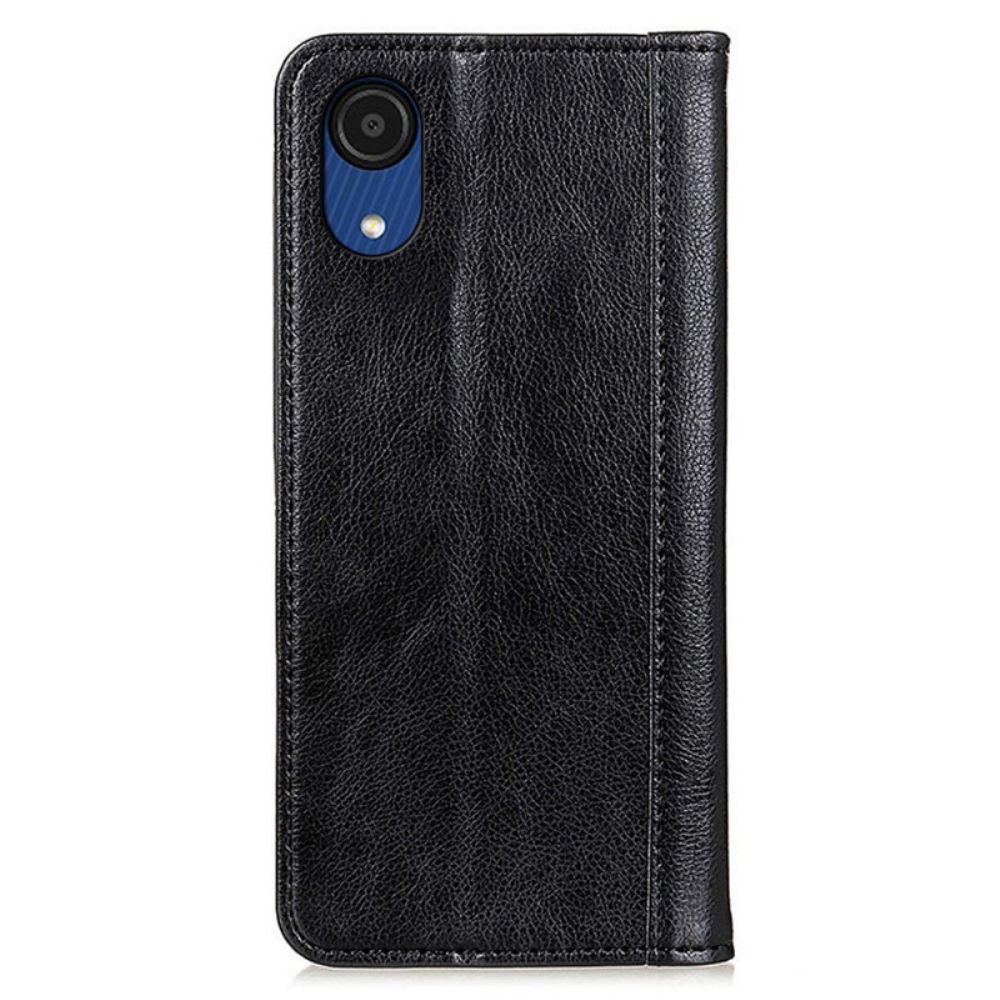 Schutzhülle Für Samsung Galaxy A03 Core Flip Case Elegance Litschi-spaltleder