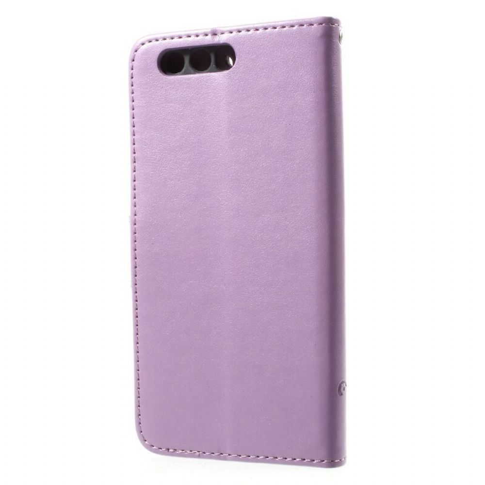 Flip Case Für Honor 9 Mit Kordel Tanga Schmetterlinge Und Blumen