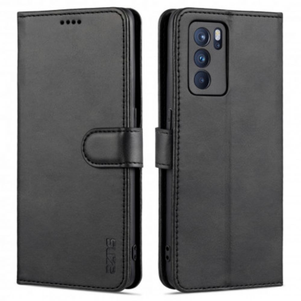 Flip Case Für Oppo Reno 6 5G Azns Ledereffekt