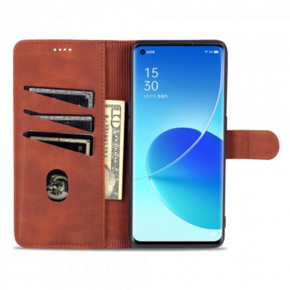 Flip Case Für Oppo Reno 6 5G Azns Ledereffekt