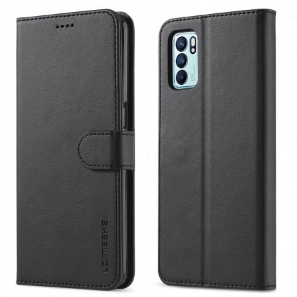 Flip Case Für Oppo Reno 6 5G Lc.imeeke Ledereffekt