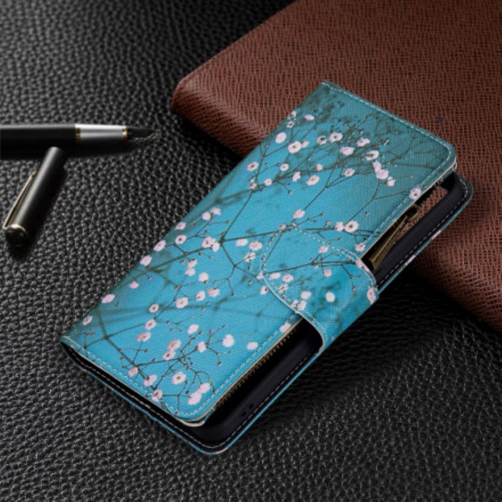 Flip Case Für Oppo Reno 6 5G Reißverschlusstasche Mit Baum