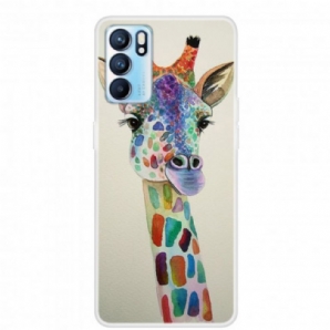 Hülle Für Oppo Reno 6 5G Bunte Giraffe