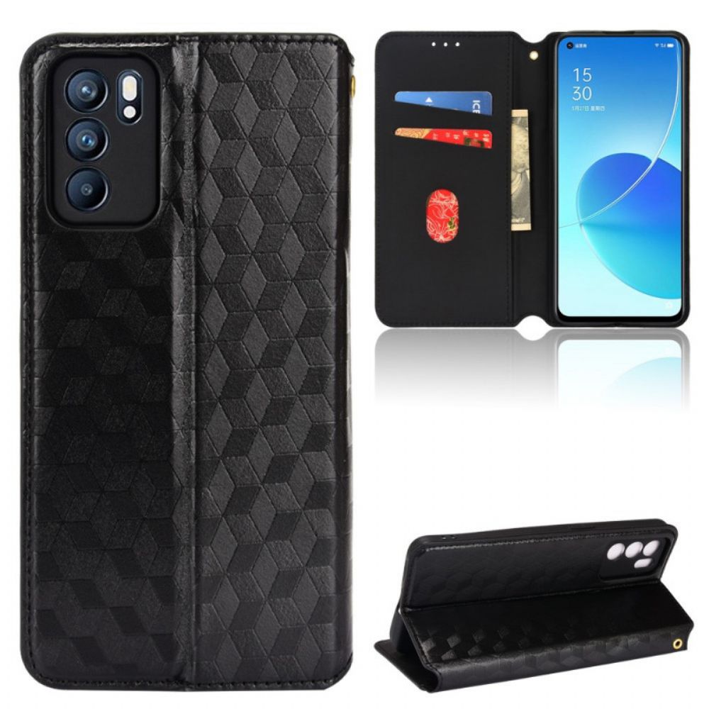 Schutzhülle Für Oppo Reno 6 5G Flip Case 3d-diamant-leder-effekt