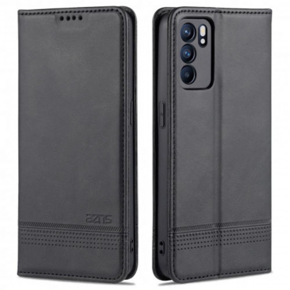 Schutzhülle Für Oppo Reno 6 5G Flip Case Azns-lederstil