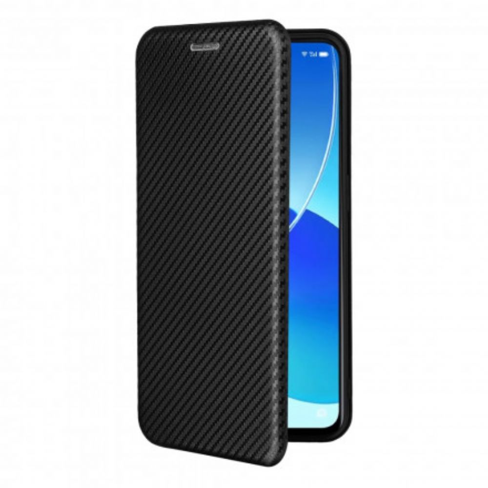 Schutzhülle Für Oppo Reno 6 5G Flip Case Farbiges Carbon-silikon