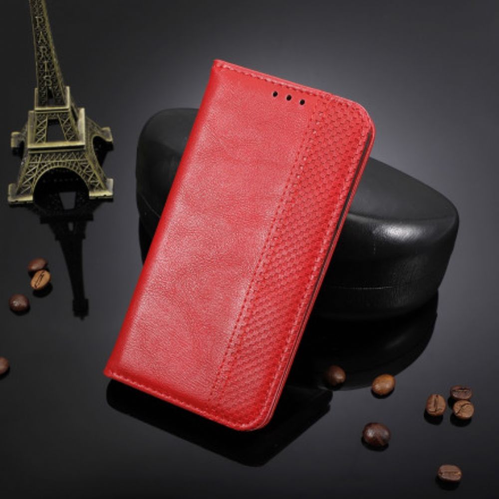 Schutzhülle Für Oppo Reno 6 5G Flip Case Stilisierter Vintage-ledereffekt