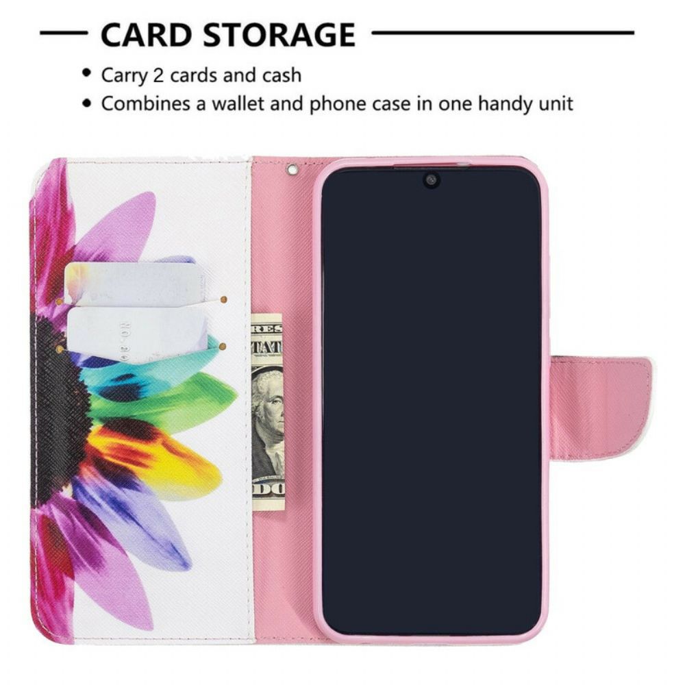 Flip Case Für Xiaomi Redmi Note 8T Aquarell Blume