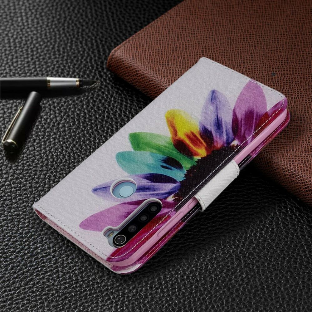 Flip Case Für Xiaomi Redmi Note 8T Aquarell Blume