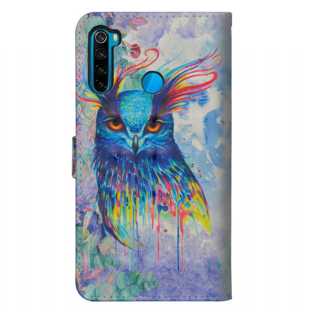 Flip Case Für Xiaomi Redmi Note 8T Aquarell Vogel