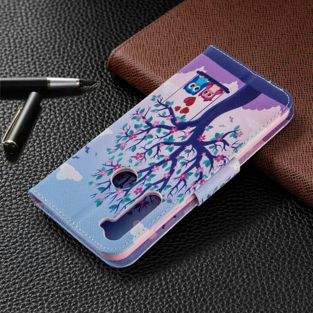 Flip Case Für Xiaomi Redmi Note 8T Eulen Auf Der Schaukel