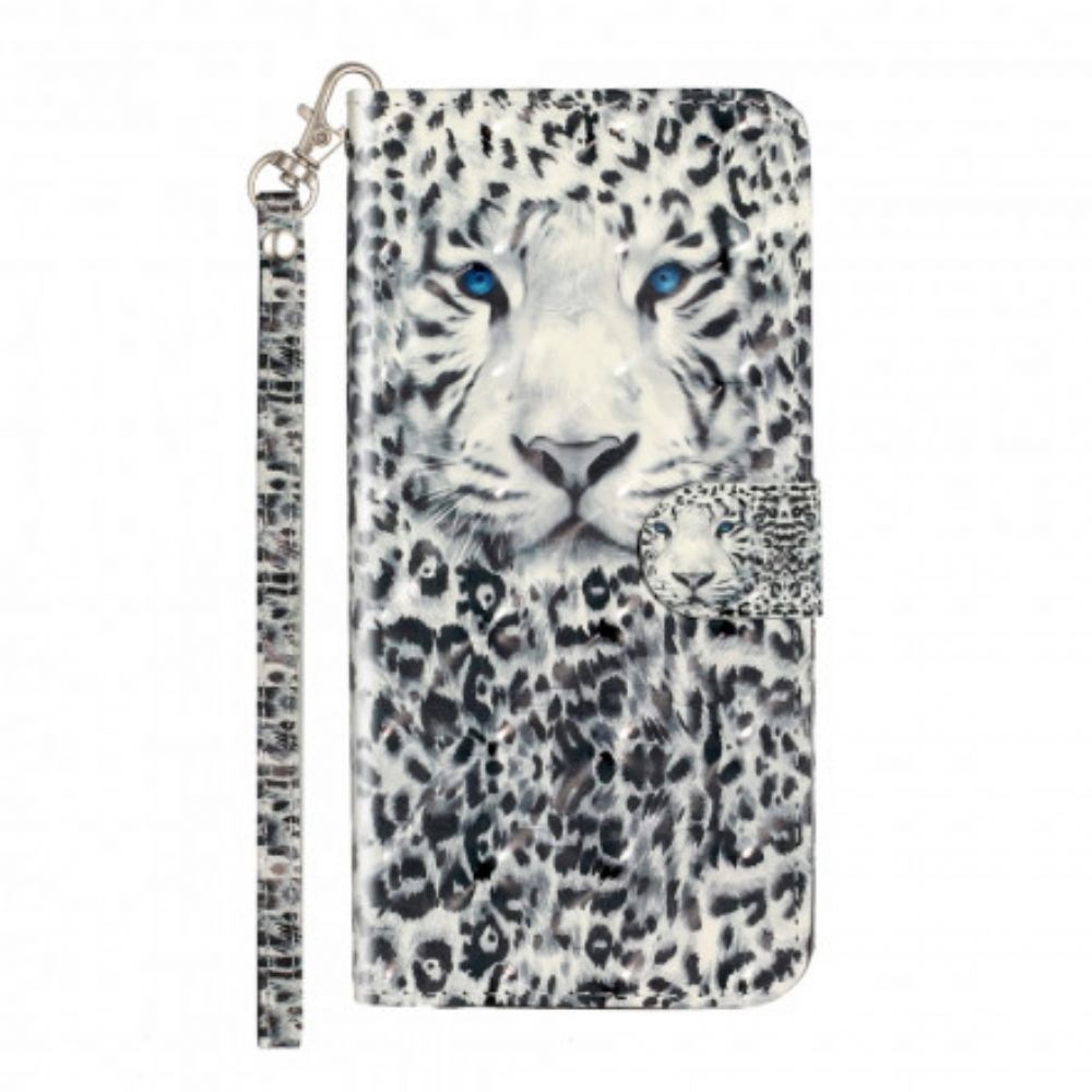 Flip Case Für Xiaomi Redmi Note 8T Mit Kordel Tiger Light Strap Strahler