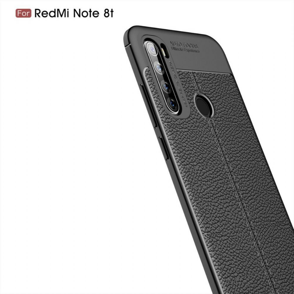 Hülle Für Xiaomi Redmi Note 8T Doppellinie Litschi-leder-effekt