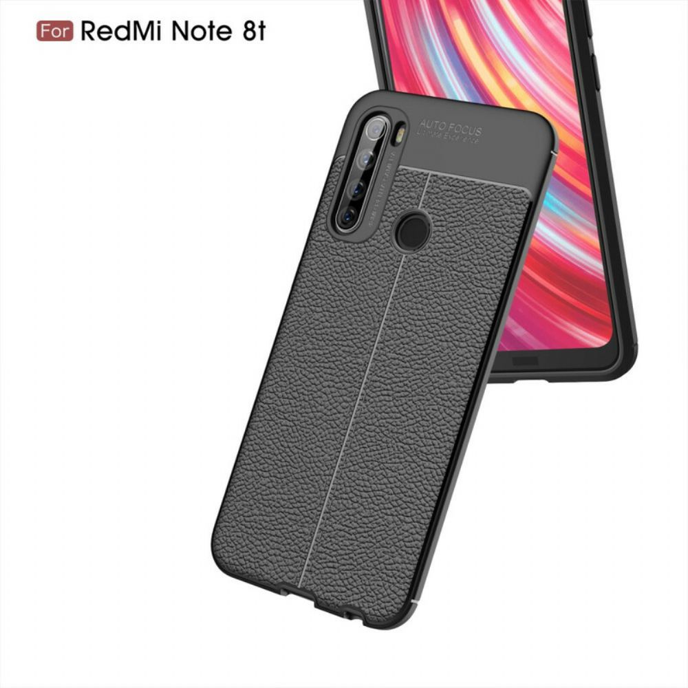 Hülle Für Xiaomi Redmi Note 8T Doppellinie Litschi-leder-effekt