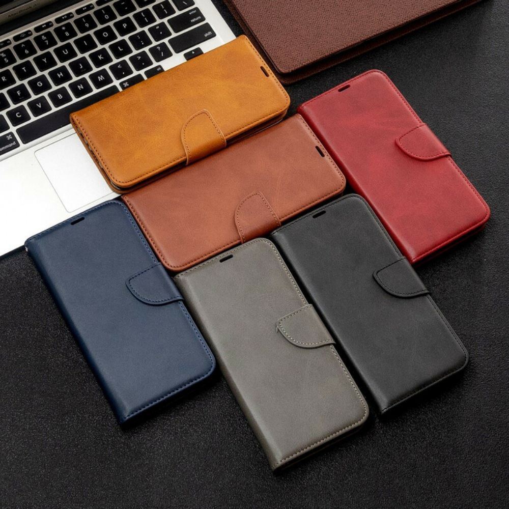 Lederhüllen Für Xiaomi Redmi Note 8T Flip Case Glatte Schräge Klappe