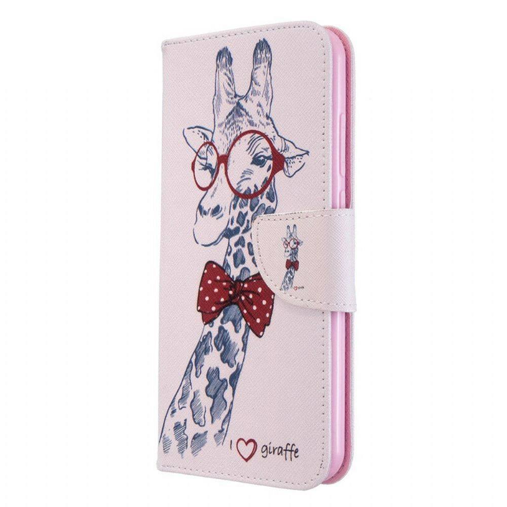 Lederhüllen Für Xiaomi Redmi Note 8T Nerdige Giraffe