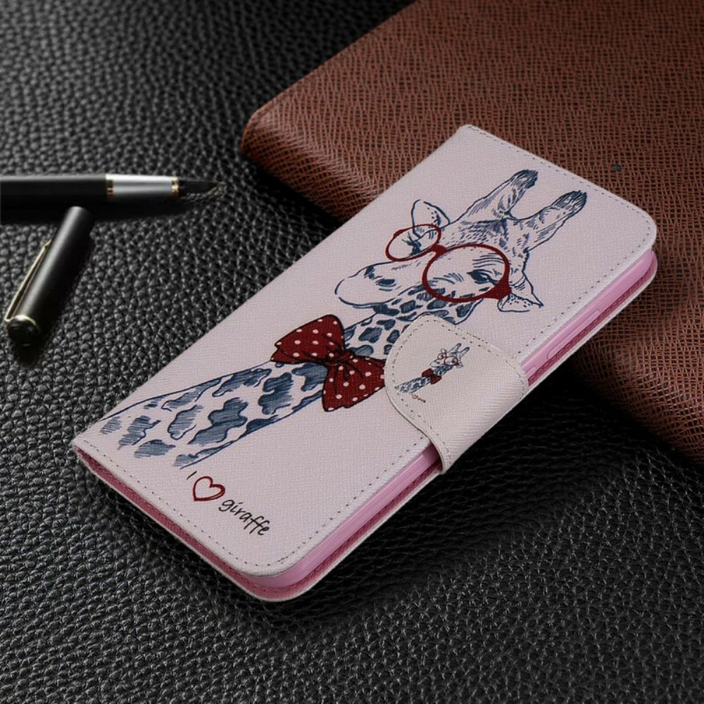 Lederhüllen Für Xiaomi Redmi Note 8T Nerdige Giraffe