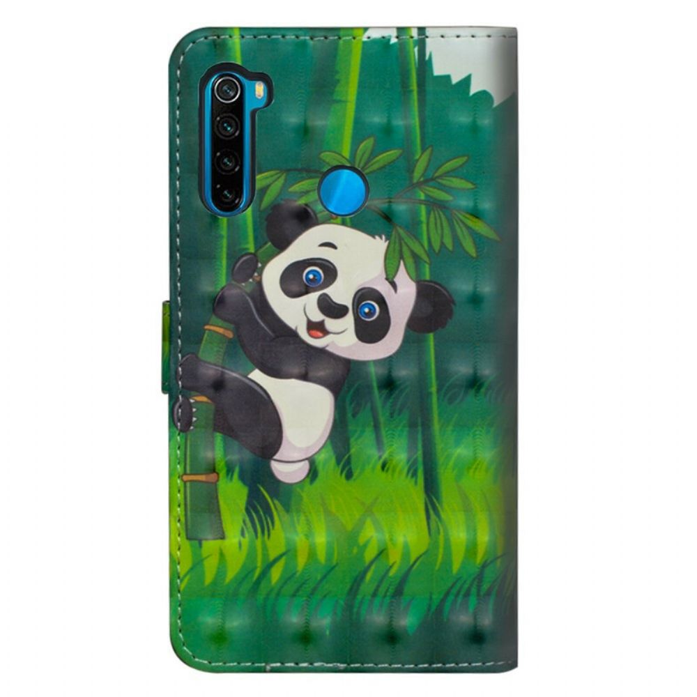 Lederhüllen Für Xiaomi Redmi Note 8T Panda Und Bambus